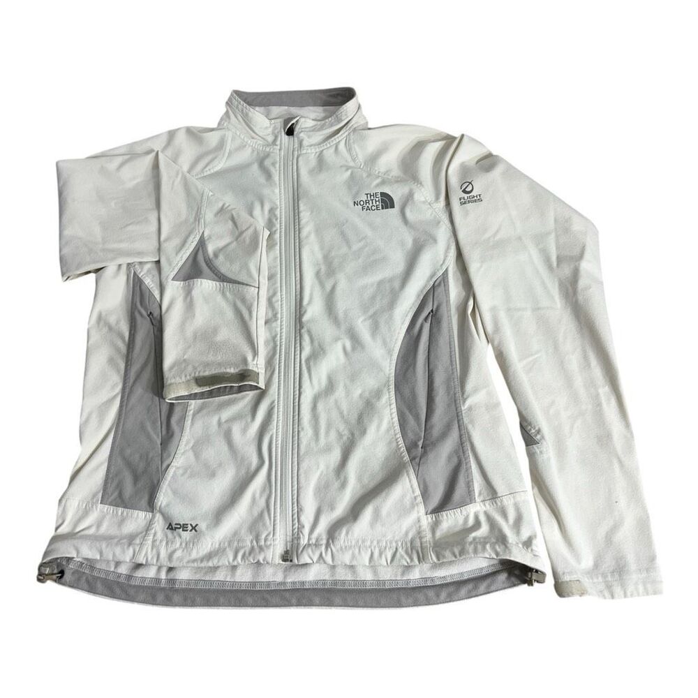 The North Face Flight Series Women Cream Jacket Size L Athletic Pockets Zipper - Picture 2 of 16